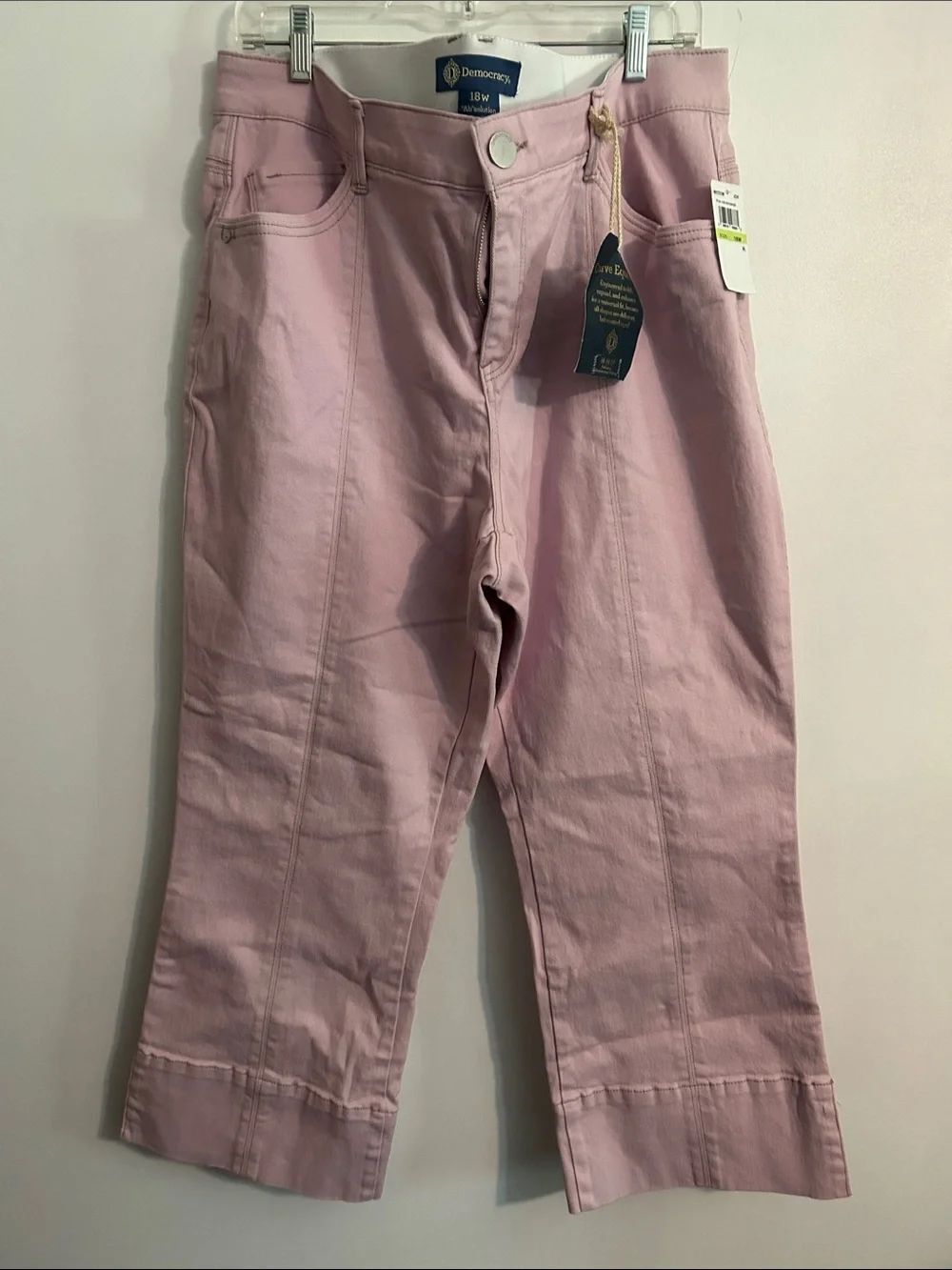 Democracy Light Pink High-Rise 5 pocket Cropped Jeans